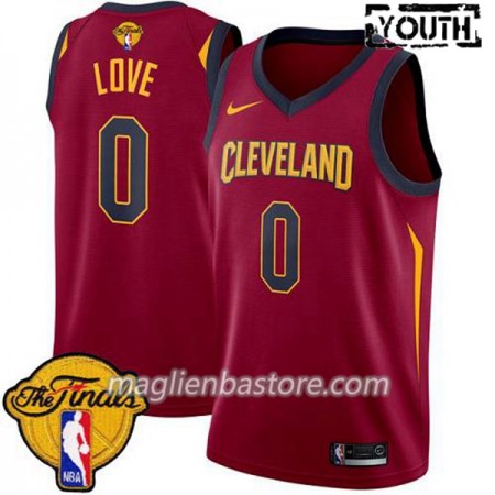 Maglia Cleveland Cavaliers Kevin Love 0 2018 NBA Finals Patch Nike Rosso Swingman - Bambino